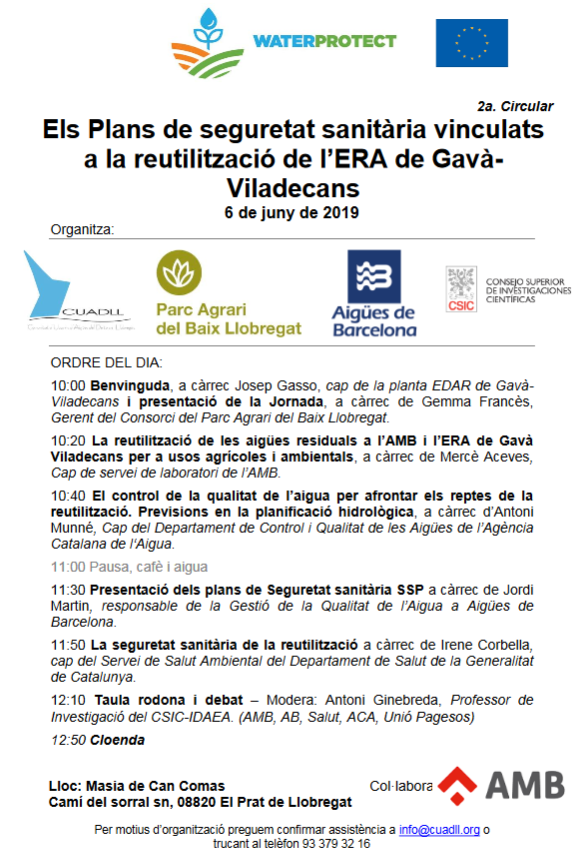 Evento sobre reutilizaciónd e agua y SSP en la ERA Gava